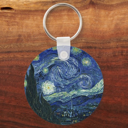 スターリーナイトビンセントゴッホヴィンテージズ絵画アート キーホルダー (正面)