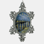 スターリーナイトビンセントファンゴッホ スノーフレークピューターオーナメント (左)