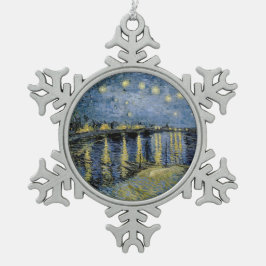 スターリーナイトビンセントファンゴッホ スノーフレークピューターオーナメント