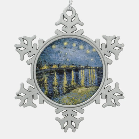 スターリーナイトビンセントファンゴッホ スノーフレークピューターオーナメント (正面)