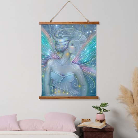 スターリーナイトフェアリーファンタジーアートバイモリーハリソン 吊り下げ型タペストリー (寝室)