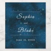 スターリーナイトブリッ結婚ド&新郎 ワインラベル (シングルラベル)