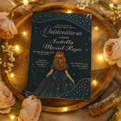 スターリーナイトブルーエレガントガウンキンセアニラ 招待状