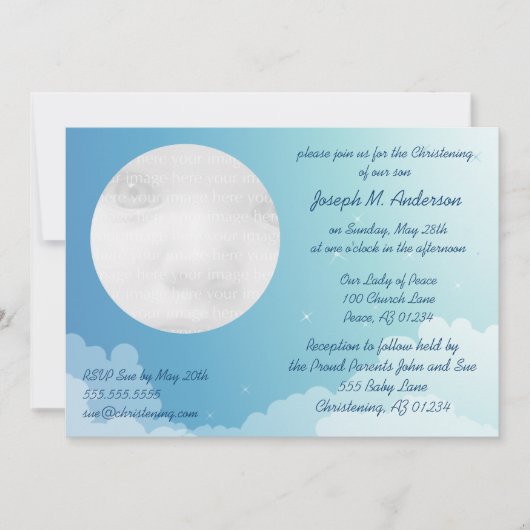スターリーナイトベビー《キリスト教》洗礼式や命名式招待状 招待状 (正面)