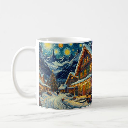 スターリーナイトマウンテンビレッジクリスマス コーヒーマグカップ (左)