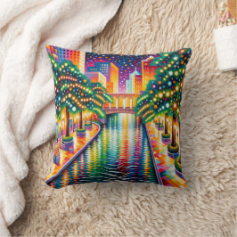 「スターリーナイトリバーウォークお祝い:サンアントニオ」 クッション