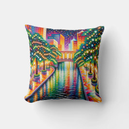 「スターリーナイトリバーウォークお祝い：サンアントニオ」 クッション