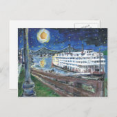 スターリーナイトリバーボートホリデー シーズンポストカード (正面/裏面)