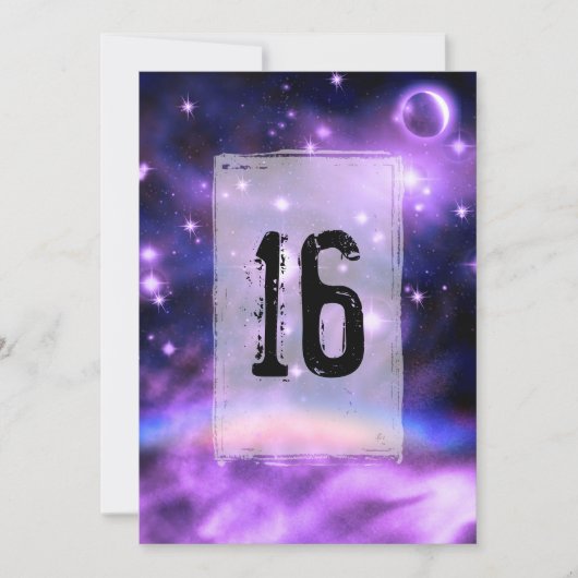 スターリーナイトレインボーファンタジースウィート16誕生日 招待状 (正面)