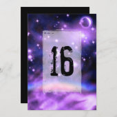 スターリーナイトレインボーファンタジースウィート16誕生日 招待状 (正面/裏面)