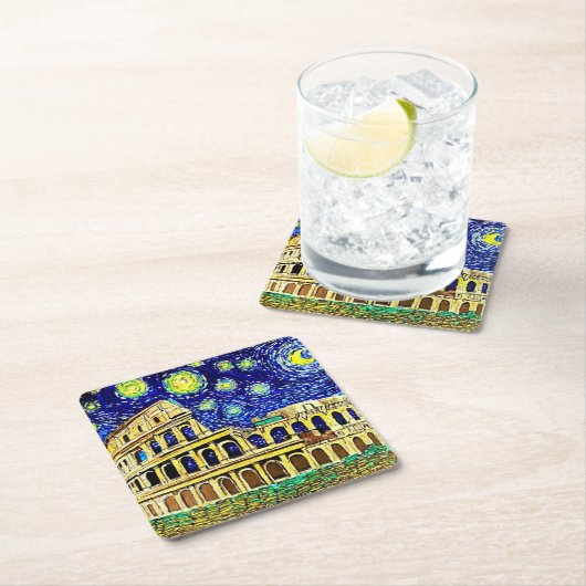 スターリーナイトローマイタリア スクエアペーパーコースター (インサイチュ)