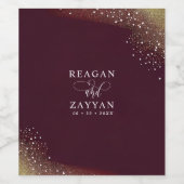 スターリーナイト深いクリムン結婚ズ ワインラベル (シングルラベル)