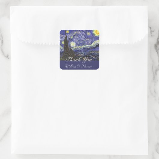 スターリーナイト結婚式の引き出物感謝していユー スクエアシール (バッグ)