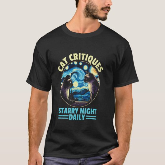 スターリーナイト芸術的スタイル絵を描ズシアムおもしろいゼ Tシャツ (正面)