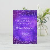 スターリーナイト銀河系ウォーターカラー結婚式招待状 招待状 (スタンド正面)