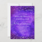 スターリーナイト銀河系ウォーターカラー結婚式招待状 招待状 (正面)