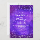 スターリーナイト銀河系パープルベビーシャワー招待状 招待状 (正面)