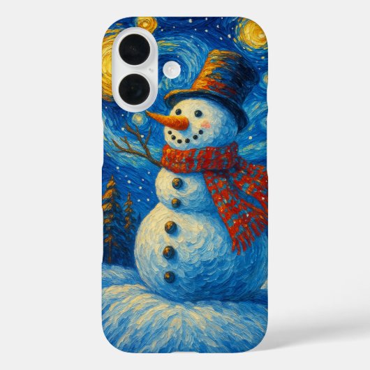 スターリーナイト雪だるまクリスマスカード Case-Mate iPhoneケース (裏面)