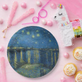 スターリーナイト・オーバー・ザ・リバー・ローネ(ヴァン・ゴッホ) ペーパープレート (パーティー)