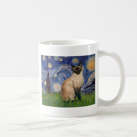 スターリーナイト - シールポイントシャム猫 コーヒーマグカップ (右)