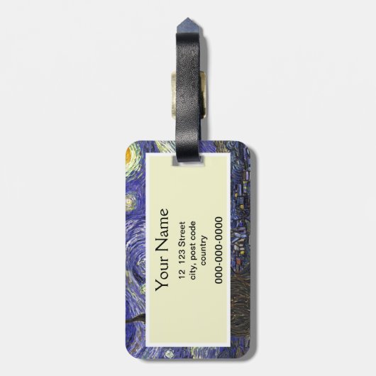 スターリーナイト、ビンセント・ヴァン・ゴッホ。 ラゲッジタグ (裏面縦)