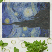 スターリーナイト&ファンゴッホ/有名なヴィンテージアート キッチンタオル (折り畳み)