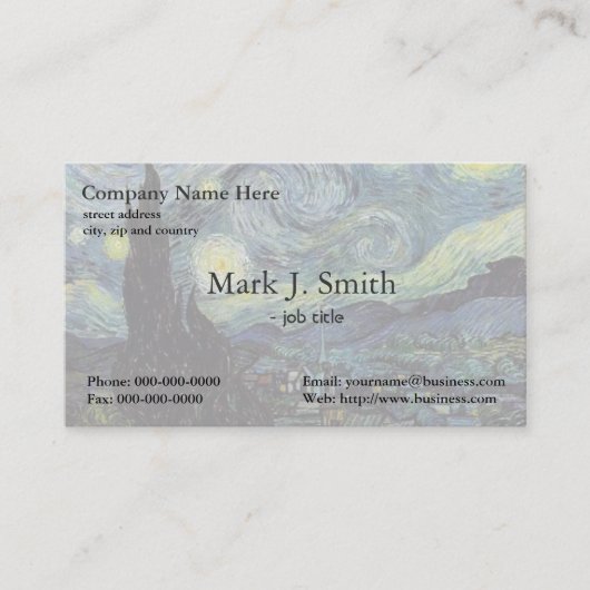 スターリーナイト・ヴィンセント・ヴァン・ゴッホ 名刺 (正面)