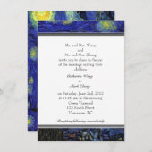 スターリーナイト、有名な素晴らしアート結婚式招待状。 招待状 (正面/裏面)