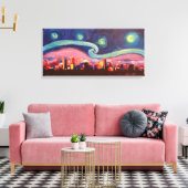 スターリーナイトinデンバーコロラドスカイライン キャンバスプリント (インサイチュ (リビング))