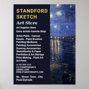スターリーナイトOver The Rhone, Art Supplies Store ポスター