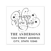 スターリーハッピーニューイヤーファミリーネーム差出人住所 セルフインキングスタンプ (デザイン)