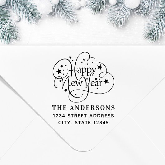 スターリーハッピーニューイヤーファミリーネーム差出人住所 セルフインキングスタンプ