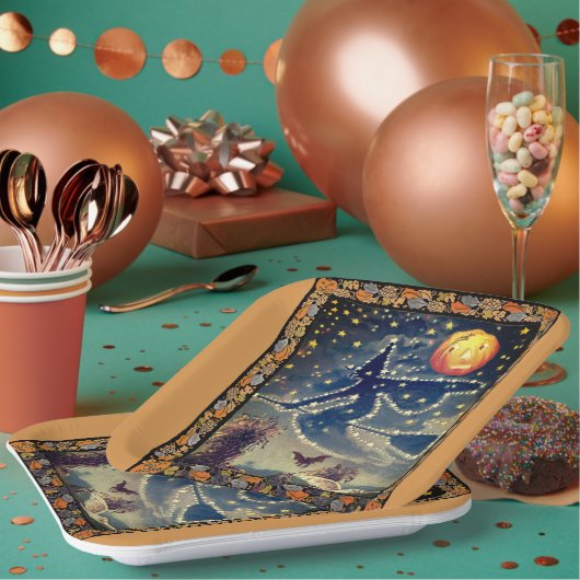 スターリーハロウィーンの夜 ペーパープレート (複数)