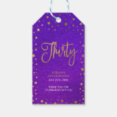 スターリーパープルウォーターカラー30th誕生日パーティー ギフトタグ (正面)