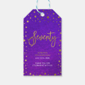 スターリーパープルウォーターカラー70thバースデーパーティー ギフトタグ (正面)