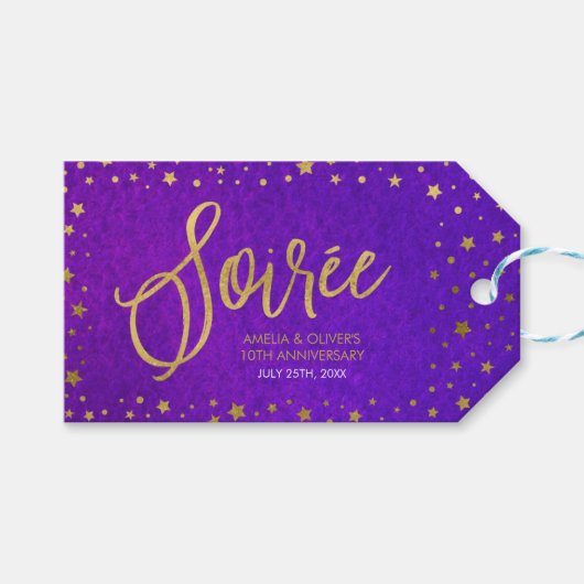 スターリーパープルウォーター結婚カラー記念日 ギフトタグ (正面(横))