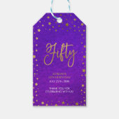 スターリーパープルウォーター色50th誕生日パーティー ギフトタグ (正面)