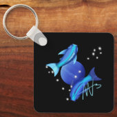 スターリーピセスネプチューン〔占星術の〕十二宮図メタル キーホルダー (正面)