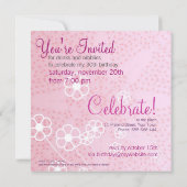 スターリーピンクパーティー誕生日招待状 招待状 (裏面)