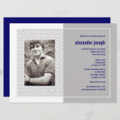 スターリーフレームバー(ユダヤ教の)バル・ミツバー(エクストララージ)招待状 招待状 (正面/裏面)