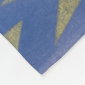 スターリーブルーと金ゴールド フリースブランケット (角)