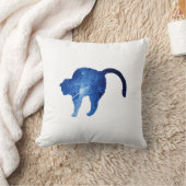 スターリーブルー射撃、 発砲星猫ホワイト装飾用クッション クッション (ブランケット)