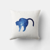 スターリーブルー射撃、 発砲星猫ホワイト装飾用クッション クッション (裏面)