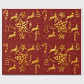 スターリープレッドラッピング紙 ラッピングペーパー (フラット)