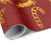 スターリープレッドラッピング紙 ラッピングペーパー (ロールコーナー)