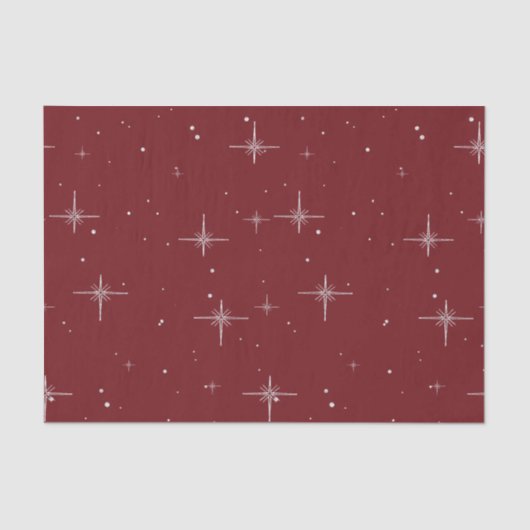 スターリーホリデーティッシュペーパー – レッドシルバースター 薄葉紙 (正面)