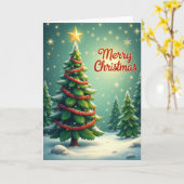 スターリーボケのクリスマスカード カード (黄色い花)