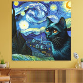 スターリーボンベイキャットポートレートペットポートレート キャンバスプリント (インサイチュ (リビング))