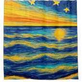 スターリー海ナイトスカイ シャワーカーテン (正面)