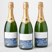 スターリー結婚ナイトのワきらめくインラベル スパークリングワインラベル (ボトル)